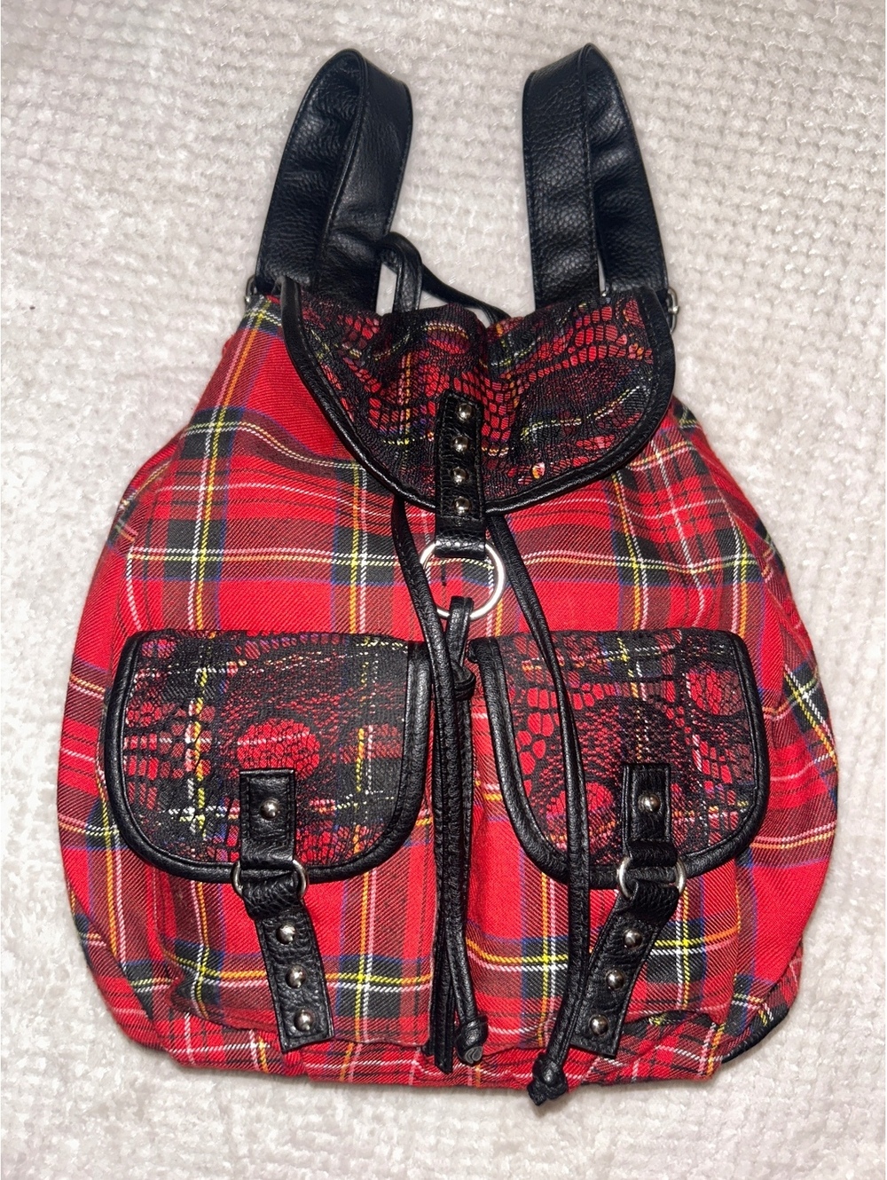 Red & Black Plaid Backpack